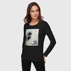 Лонгслив хлопковый женский Graphic Abstract, цвет: черный — фото 2