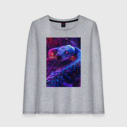 Лонгслив хлопковый женский Неоновая змея, цвет: меланж
