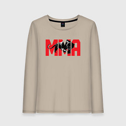 Лонгслив хлопковый женский MMA пантера, цвет: миндальный