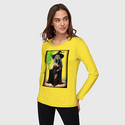 Лонгслив хлопковый женский Ведьма, цвет: желтый — фото 2