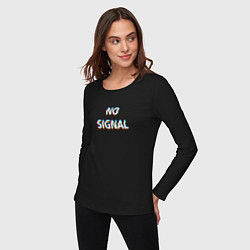 Лонгслив хлопковый женский No signal neon, цвет: черный — фото 2