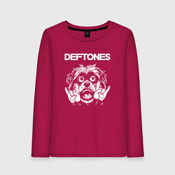 Лонгслив хлопковый женский Deftones rock dog, цвет: маджента