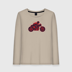 Лонгслив хлопковый женский Speedy biker, цвет: миндальный
