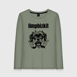 Лонгслив хлопковый женский Limp Bizkit - rock dog, цвет: авокадо