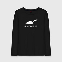 Лонгслив хлопковый женский Just dig it, цвет: черный