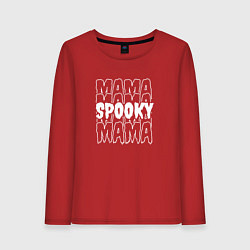 Лонгслив хлопковый женский Spooky mom, цвет: красный