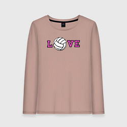 Лонгслив хлопковый женский Love volley, цвет: пыльно-розовый