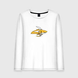 Лонгслив хлопковый женский Акулабанан, цвет: белый