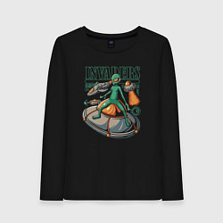 Лонгслив хлопковый женский Захватчики, цвет: черный