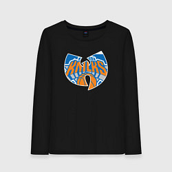 Лонгслив хлопковый женский Wu-tang knicks, цвет: черный