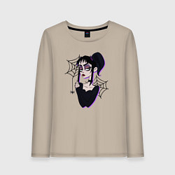 Лонгслив хлопковый женский Лидия - Битлджус, цвет: миндальный