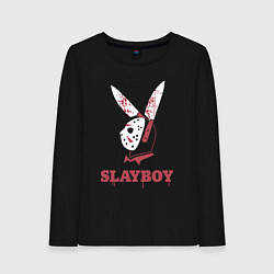 Лонгслив хлопковый женский Slayboy, цвет: черный