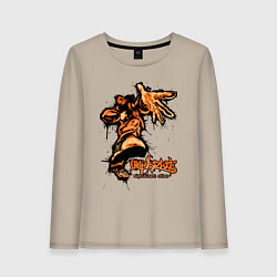 Лонгслив хлопковый женский Limp Bizkit - graffiti, цвет: миндальный