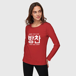Лонгслив хлопковый женский Банчан stray kids, цвет: красный — фото 2