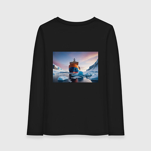 Женский лонгслив Северный морской путь / Черный – фото 2