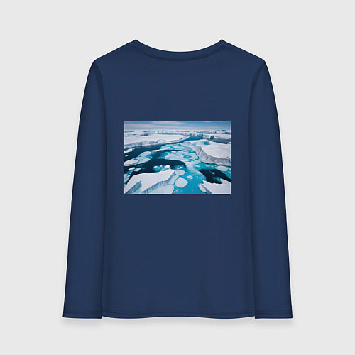 Женский лонгслив Арктический лед / Тёмно-синий – фото 2