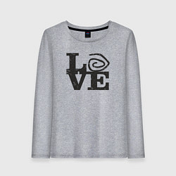 Лонгслив хлопковый женский Love true detective, цвет: меланж