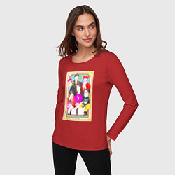 Лонгслив хлопковый женский Exo мы одно целое, цвет: красный — фото 2