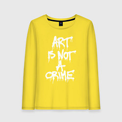 Лонгслив хлопковый женский Art is not a crime, цвет: желтый