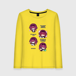 Лонгслив хлопковый женский Кафка фразы, цвет: желтый