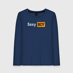 Лонгслив хлопковый женский Sexyboy pornhub, цвет: тёмно-синий