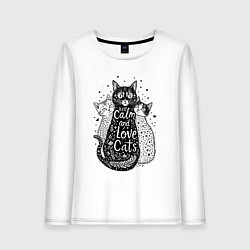 Женский лонгслив Keep calm and love cats