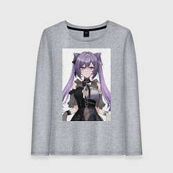 Лонгслив хлопковый женский Genshin Impact Кэцин, цвет: меланж