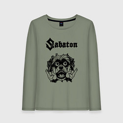 Лонгслив хлопковый женский Sabaton - rock dog, цвет: авокадо