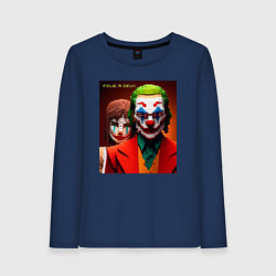 Лонгслив хлопковый женский Joker and Minecraft - collaboration, цвет: тёмно-синий