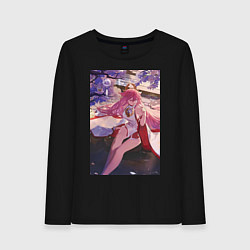 Лонгслив хлопковый женский Геншин Яэ Мико Гудзи, цвет: черный