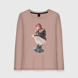 Лонгслив хлопковый женский Момо Аясэ НЛО, цвет: пыльно-розовый