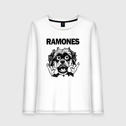 Лонгслив хлопковый женский Ramones - rock dog, цвет: белый