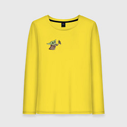 Лонгслив хлопковый женский Малыш - Беби Йода, цвет: желтый