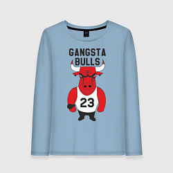 Лонгслив хлопковый женский Gangsta Bulls 23 цвета мягкое небо — фото 1