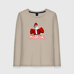 Лонгслив хлопковый женский Санта Роблокс, цвет: миндальный