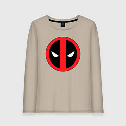 Лонгслив хлопковый женский Deadpool logo, цвет: миндальный
