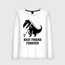 Лонгслив хлопковый женский Godzilla best friend, цвет: белый