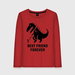 Лонгслив хлопковый женский Godzilla best friend, цвет: красный