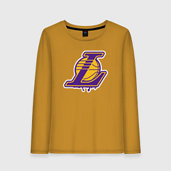 Лонгслив хлопковый женский Lakers team, цвет: горчичный