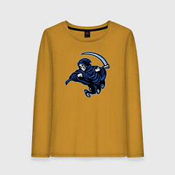 Лонгслив хлопковый женский Death mood, цвет: горчичный