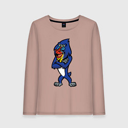 Лонгслив хлопковый женский Мандрил, цвет: пыльно-розовый