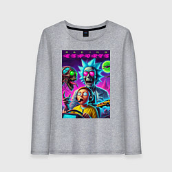 Лонгслив хлопковый женский Rick and Morty - racing esports, цвет: меланж