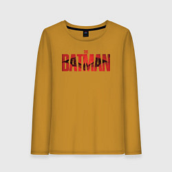 Лонгслив хлопковый женский The batman movie logo, цвет: горчичный