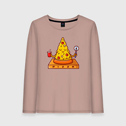 Лонгслив хлопковый женский Pizza yoga, цвет: пыльно-розовый
