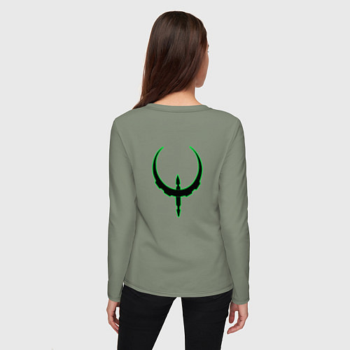 Женский лонгслив Чёрно-зелёный знак quake / Авокадо – фото 4