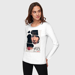 Лонгслив хлопковый женский Алиса в пограничье 2 Усаги, цвет: белый — фото 2