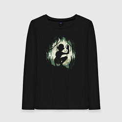 Лонгслив хлопковый женский Голлум с кольцом - Властелин колец, цвет: черный