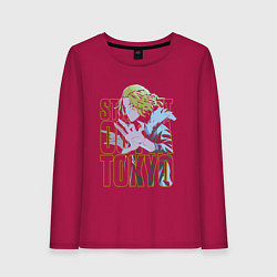 Лонгслив хлопковый женский Токийские мстители Мандзиро Сано неон, цвет: маджента