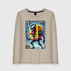 Лонгслив хлопковый женский Bob-Venom - cyberpunk, цвет: миндальный