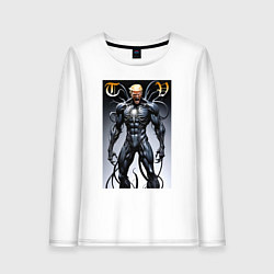 Лонгслив хлопковый женский Venom-Trump collaboration - ai art fantasy, цвет: белый